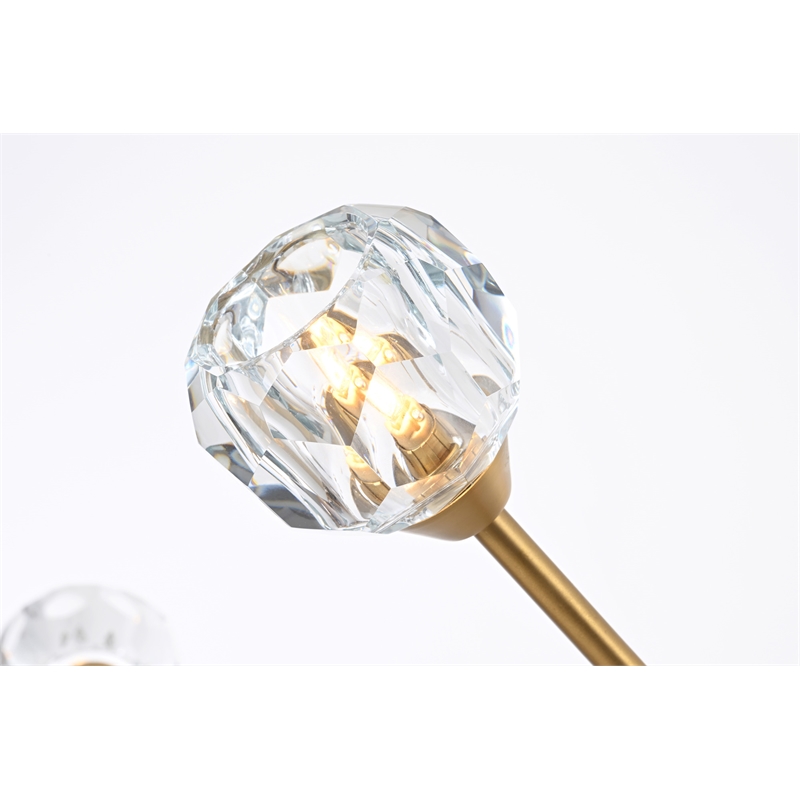 Elegant Lighting Zayne 10-Light Modern Crystal/Iron Pendant in Gold