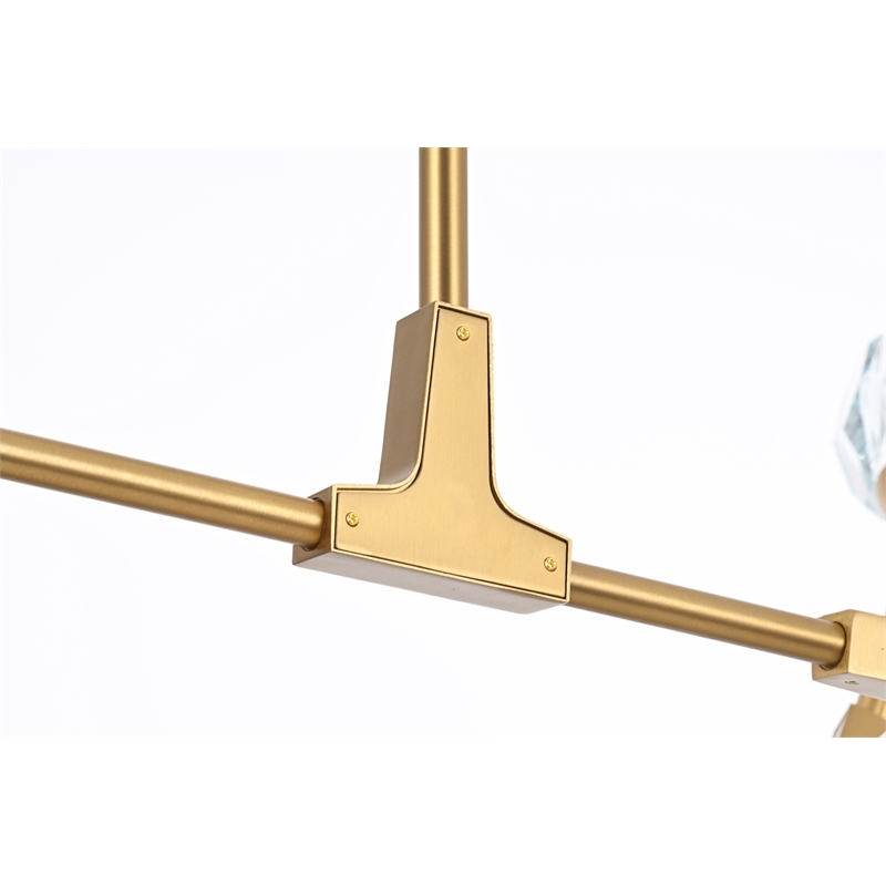 Elegant Lighting Zayne 10-Light Modern Crystal/Iron Pendant in Gold