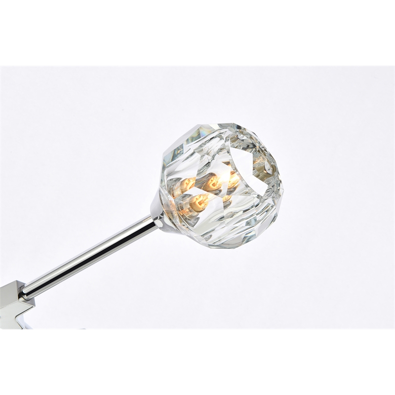 Elegant Lighting Zayne 10-Light Modern Crystal Pendant in Chrome