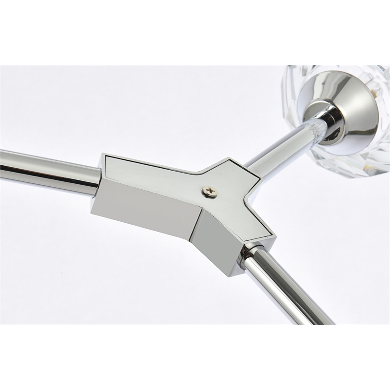 Elegant Lighting Zayne 10-Light Modern Crystal Pendant in Chrome