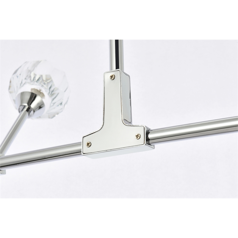 Elegant Lighting Zayne 10-Light Modern Crystal Pendant in Chrome