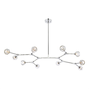 Elegant Lighting Zayne 10-Light Modern Crystal Pendant in Chrome