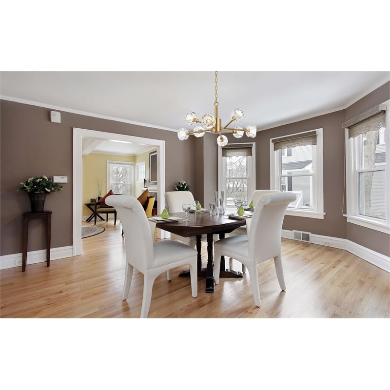 Elegant Lighting Graham 8-Light Modern Crystal/Iron Pendant in Gold