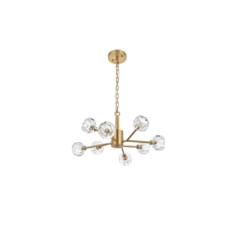 Elegant Lighting Graham 8-Light Modern Crystal/Iron Pendant in Gold