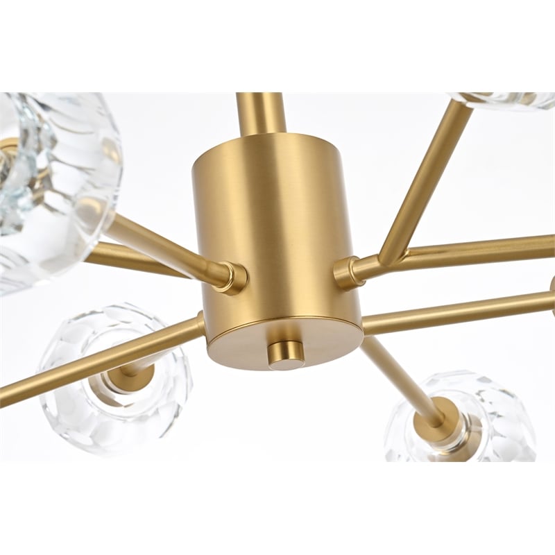 Elegant Lighting Graham 8-Light Modern Crystal/Iron Pendant in Gold