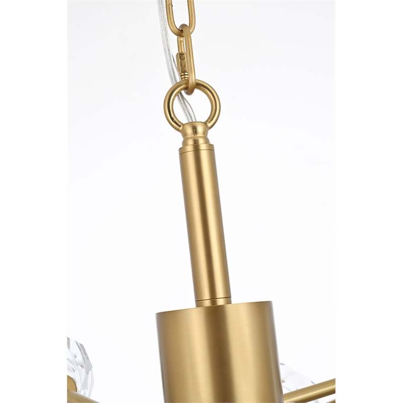 Elegant Lighting Graham 8-Light Modern Crystal/Iron Pendant in Gold