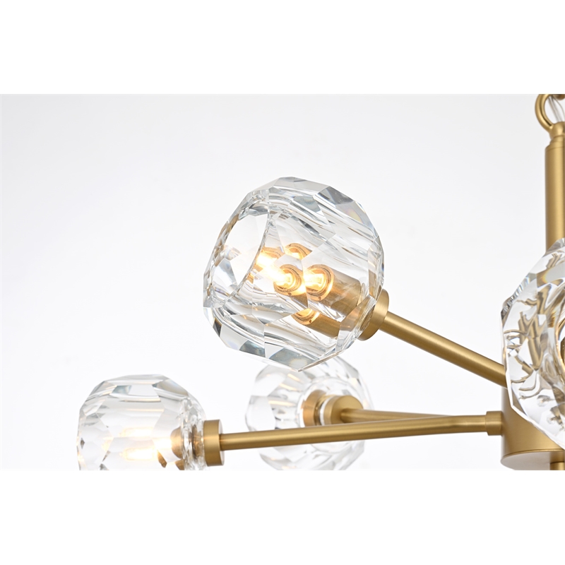 Elegant Lighting Graham 8-Light Modern Crystal/Iron Pendant in Gold