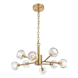 Elegant Lighting Graham 8-Light Modern Crystal/Iron Pendant in Gold