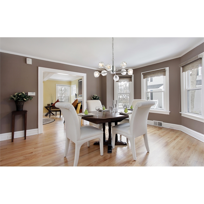Elegant Lighting Graham 8-Light Modern Crystal Pendant in Chrome