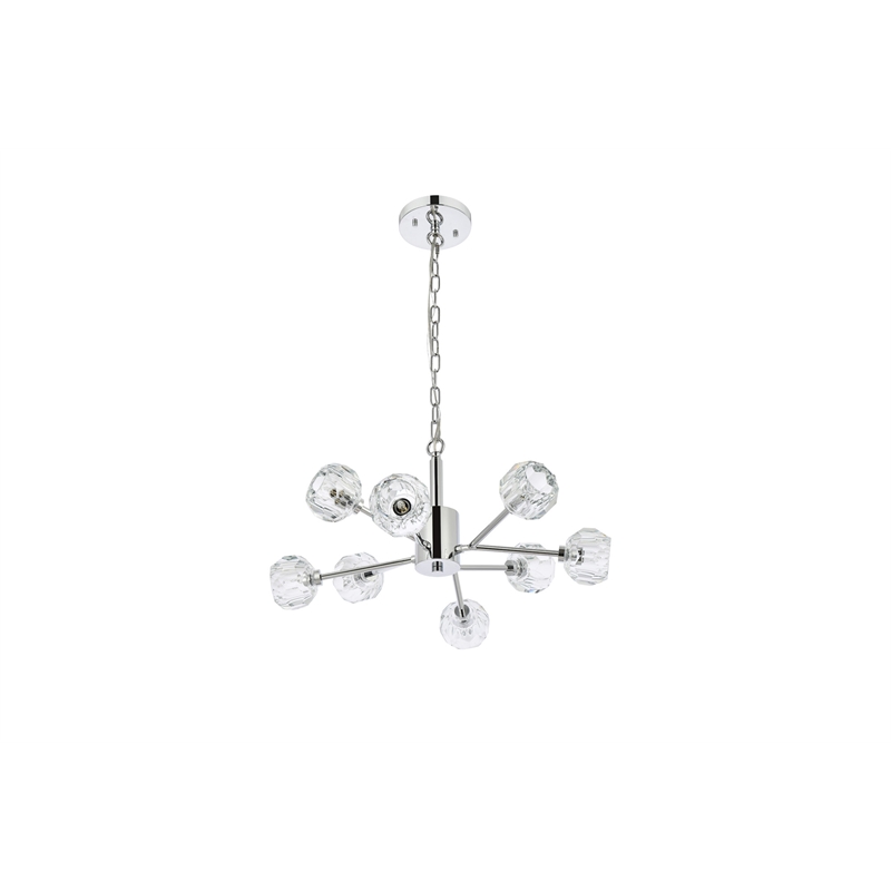 Elegant Lighting Graham 8-Light Modern Crystal Pendant in Chrome