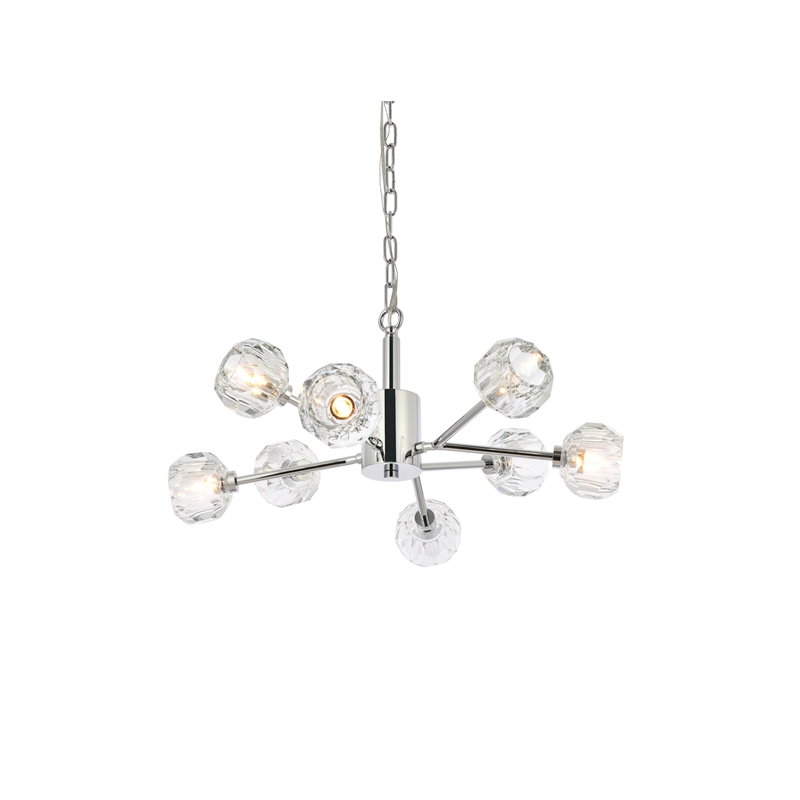 Elegant Lighting Graham 8-Light Modern Crystal Pendant in Chrome