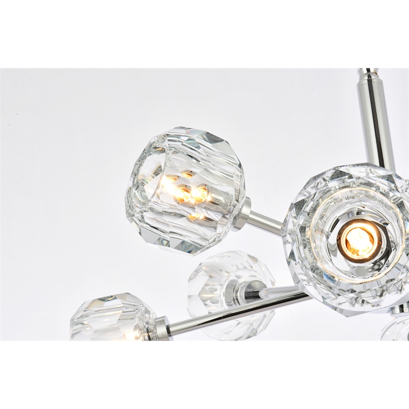 Elegant Lighting Graham 8-Light Modern Crystal Pendant in Chrome
