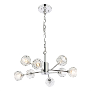 Elegant Lighting Graham 8-Light Modern Crystal Pendant in Chrome