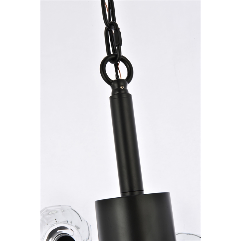 Elegant Lighting Graham 8-Light Modern Crystal/Iron Pendant in Black