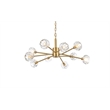 Elegant Lighting Graham 10-Light Modern Crystal/Iron Pendant in Gold
