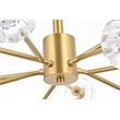 Elegant Lighting Graham 10-Light Modern Crystal/Iron Pendant in Gold
