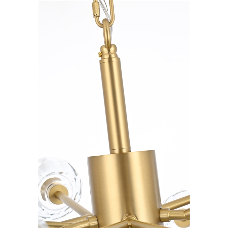 Elegant Lighting Graham 10-Light Modern Crystal/Iron Pendant in Gold