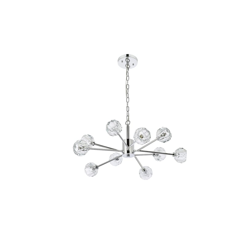 Elegant Lighting Graham 10-Light Modern Crystal Pendant in Chrome