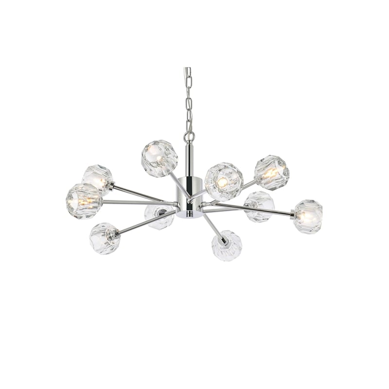 Elegant Lighting Graham 10-Light Modern Crystal Pendant in Chrome