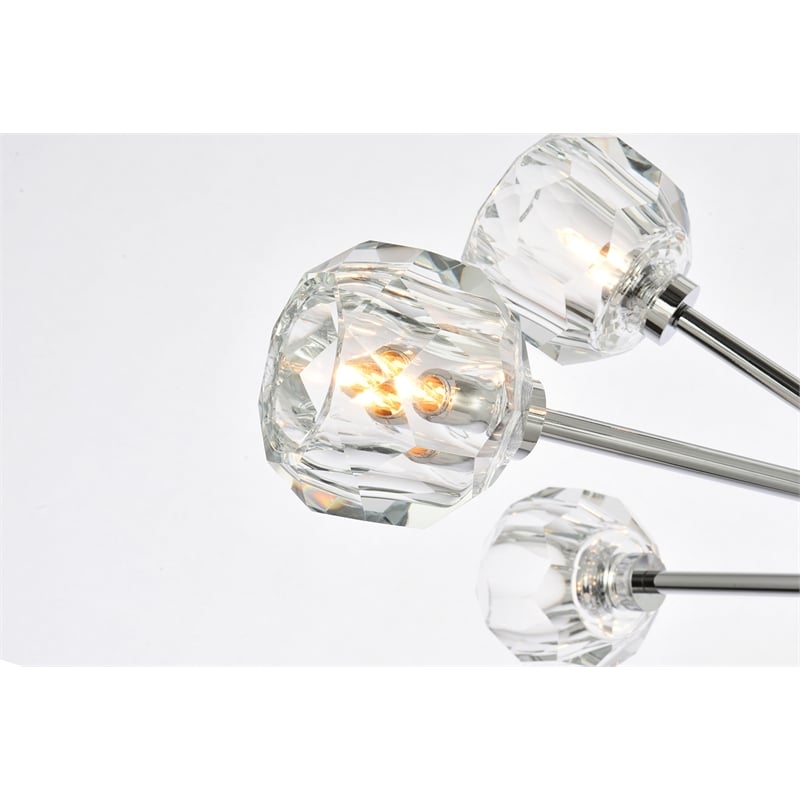 Elegant Lighting Graham 10-Light Modern Crystal Pendant in Chrome