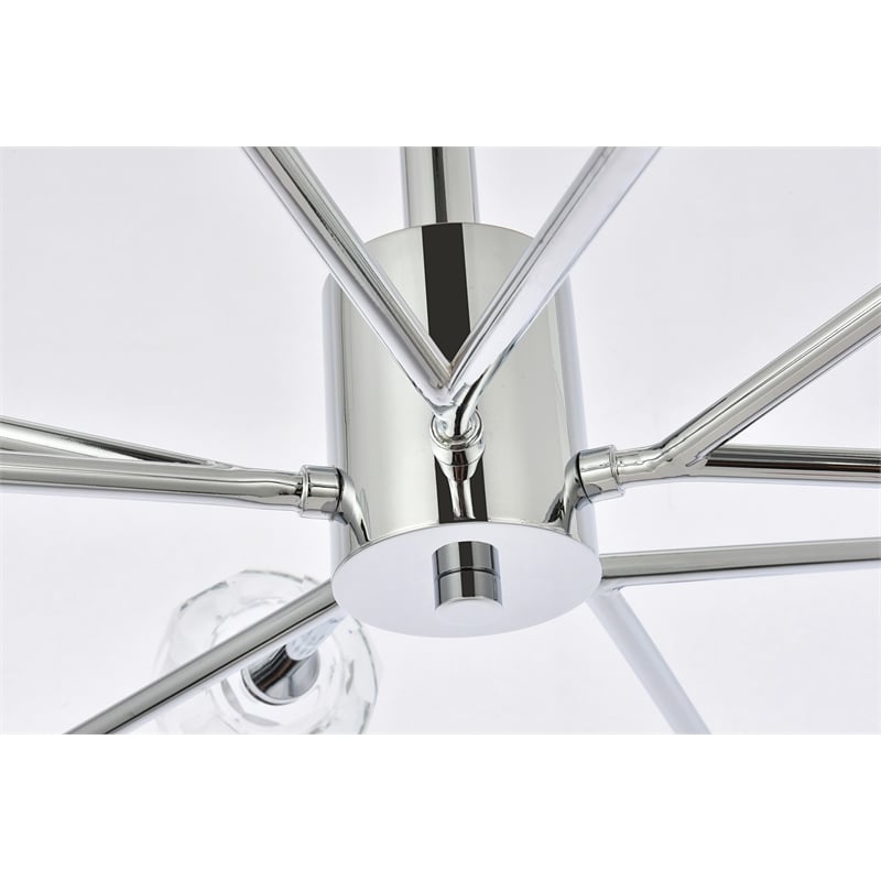 Elegant Lighting Graham 10-Light Modern Crystal Pendant in Chrome