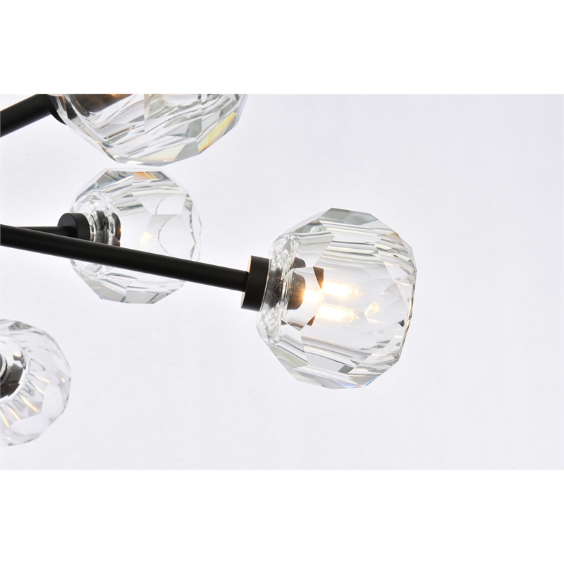 Elegant Lighting Graham 10-Light Modern Crystal Pendant in Black