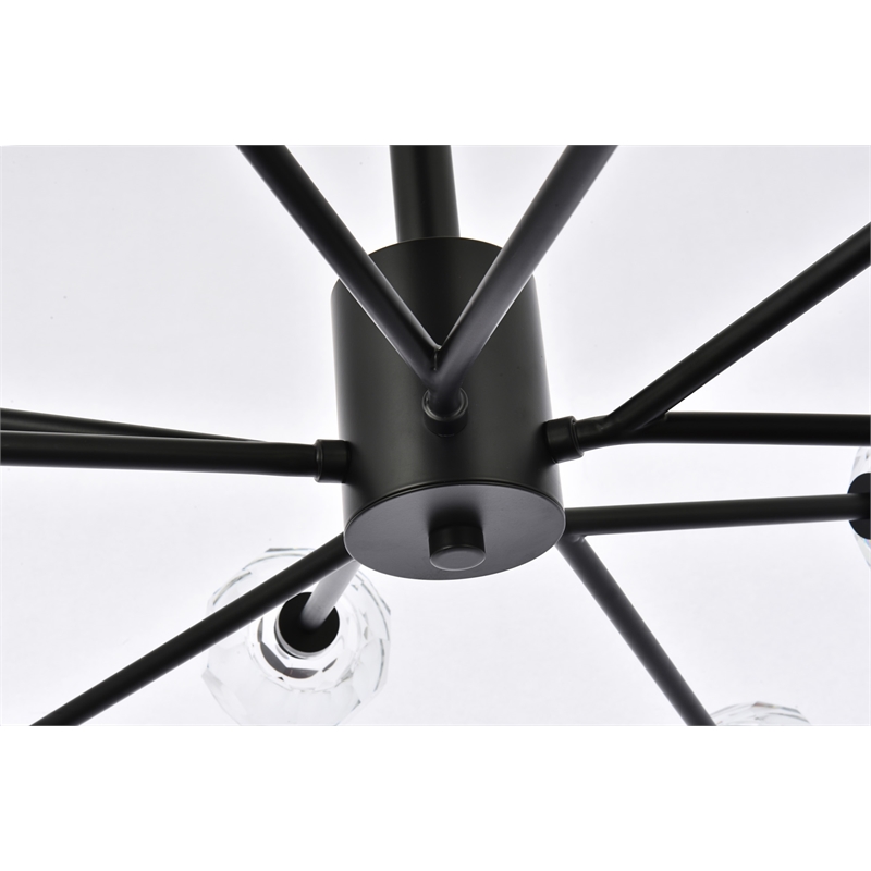 Elegant Lighting Graham 10-Light Modern Crystal Pendant in Black