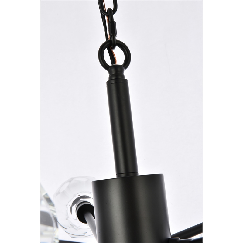 Elegant Lighting Graham 10-Light Modern Crystal Pendant in Black