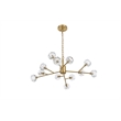 Elegant Lighting Graham 12-Light Modern Crystal/Iron Pendant in Gold