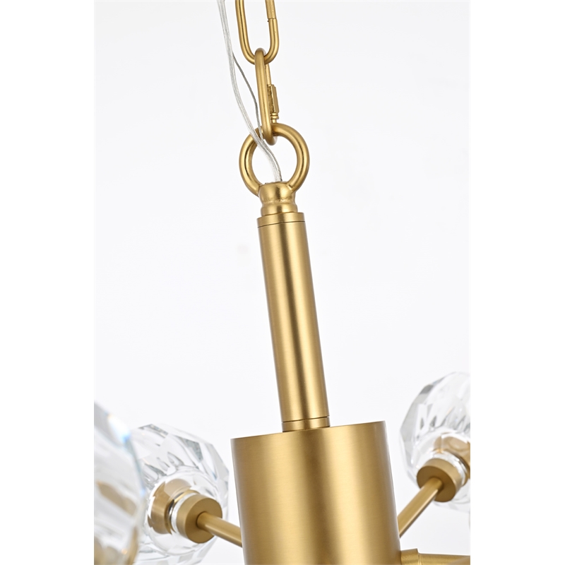 Elegant Lighting Graham 12-Light Modern Crystal/Iron Pendant in Gold