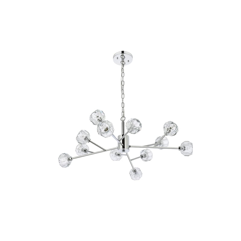 Elegant Lighting Graham 12-Light Modern Crystal Pendant in Chrome