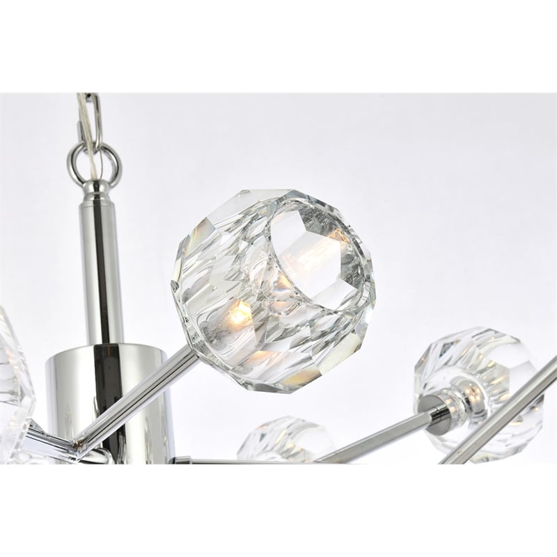 Elegant Lighting Graham 12-Light Modern Crystal Pendant in Chrome