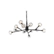 Elegant Lighting Graham 12-Light Modern Crystal Pendant in Black
