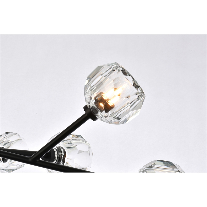 Elegant Lighting Graham 12-Light Modern Crystal Pendant in Black