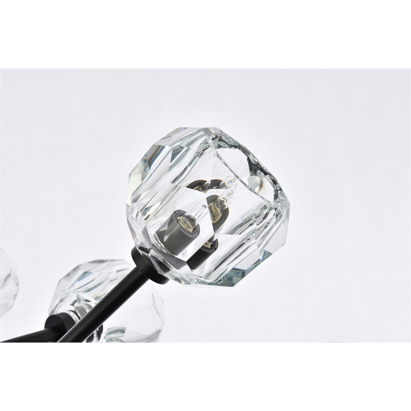 Elegant Lighting Graham 12-Light Modern Crystal Pendant in Black