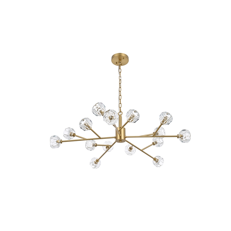 Elegant Lighting Graham 15-Light Modern Crystal/Iron Pendant in Gold