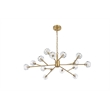 Elegant Lighting Graham 15-Light Modern Crystal/Iron Pendant in Gold