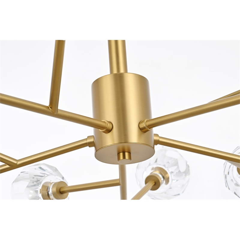 Elegant Lighting Graham 15-Light Modern Crystal/Iron Pendant in Gold