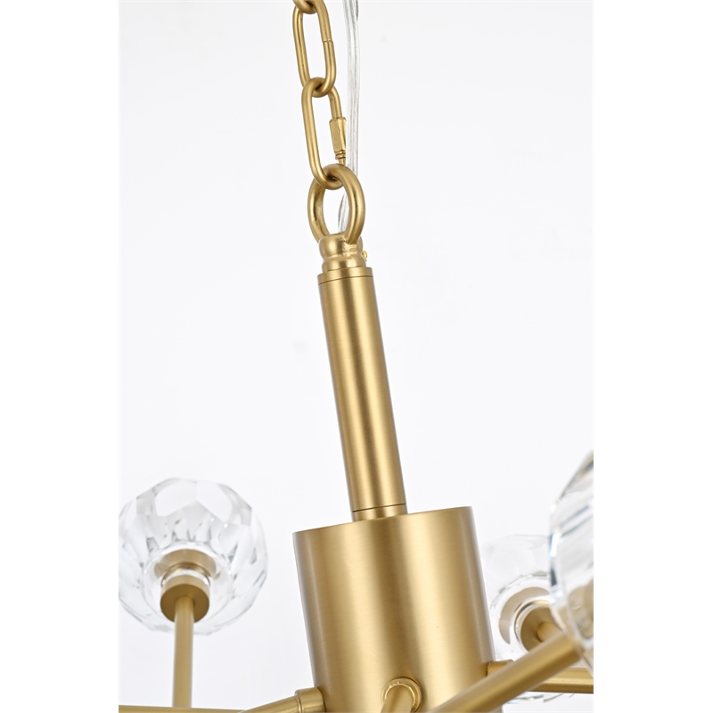 Elegant Lighting Graham 15-Light Modern Crystal/Iron Pendant in Gold