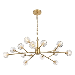 Elegant Lighting Graham 15-Light Modern Crystal/Iron Pendant in Gold