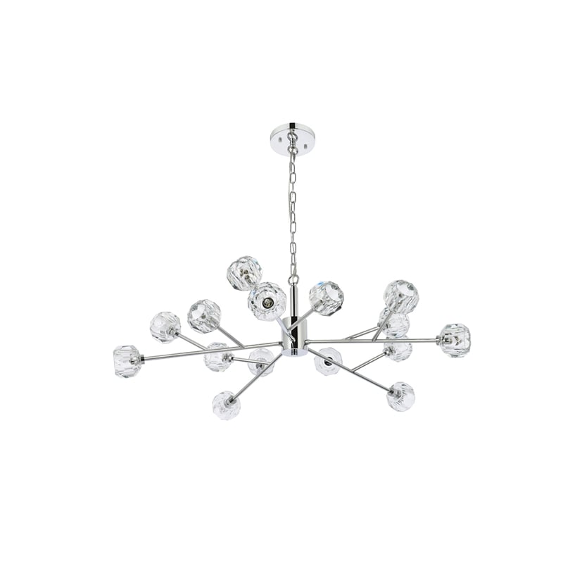 Elegant Lighting Graham 15-Light Modern Crystal Pendant in Chrome