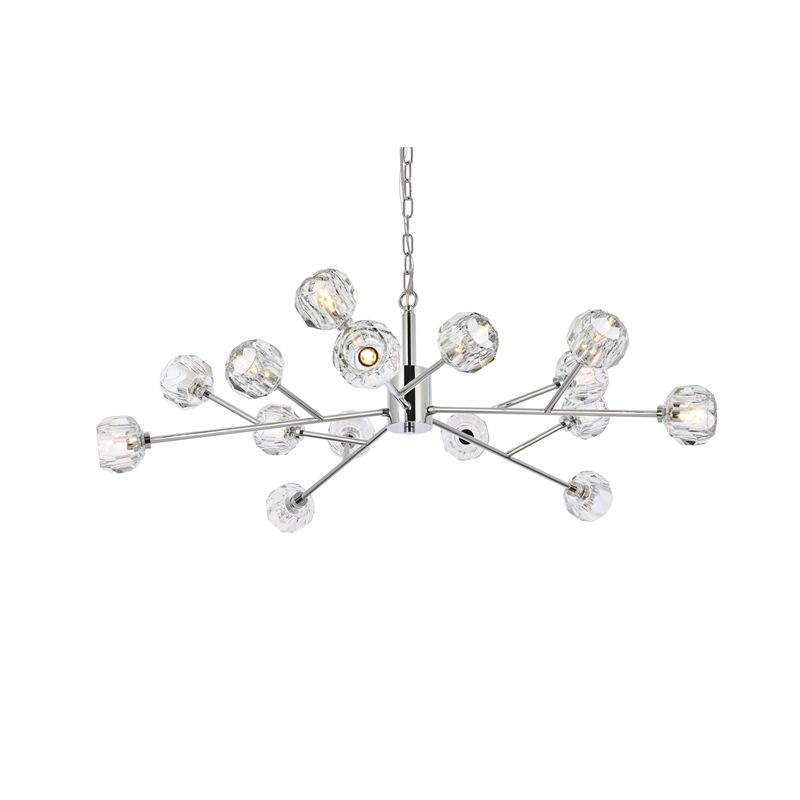 Elegant Lighting Graham 15-Light Modern Crystal Pendant in Chrome