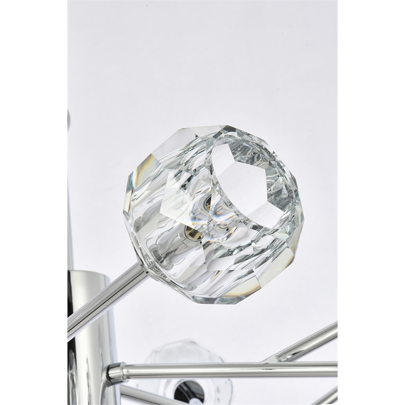 Elegant Lighting Graham 15-Light Modern Crystal Pendant in Chrome
