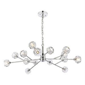 Elegant Lighting Graham 15-Light Modern Crystal Pendant in Chrome