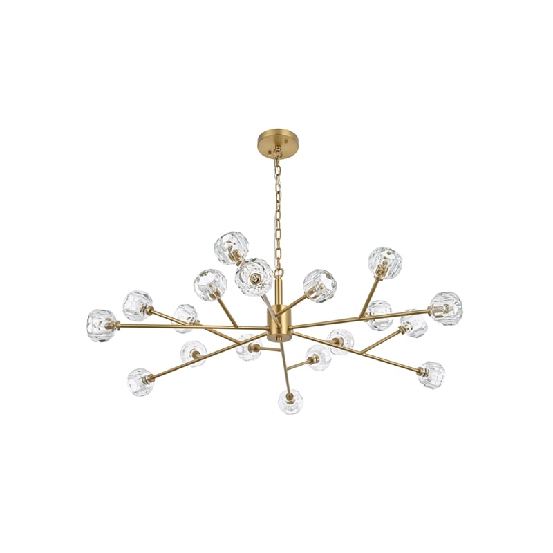 Elegant Lighting Graham 18-Light Modern Crystal/Iron Pendant in Gold