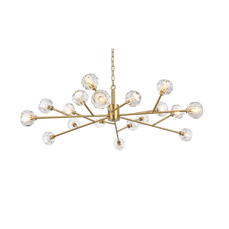 Elegant Lighting Graham 18-Light Modern Crystal/Iron Pendant in Gold