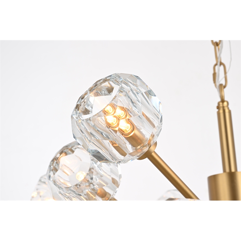 Elegant Lighting Graham 18-Light Modern Crystal/Iron Pendant in Gold