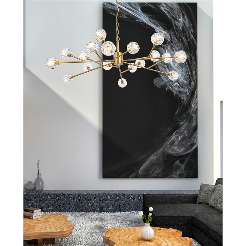 Elegant Lighting Graham 18-Light Modern Crystal/Iron Pendant in Gold
