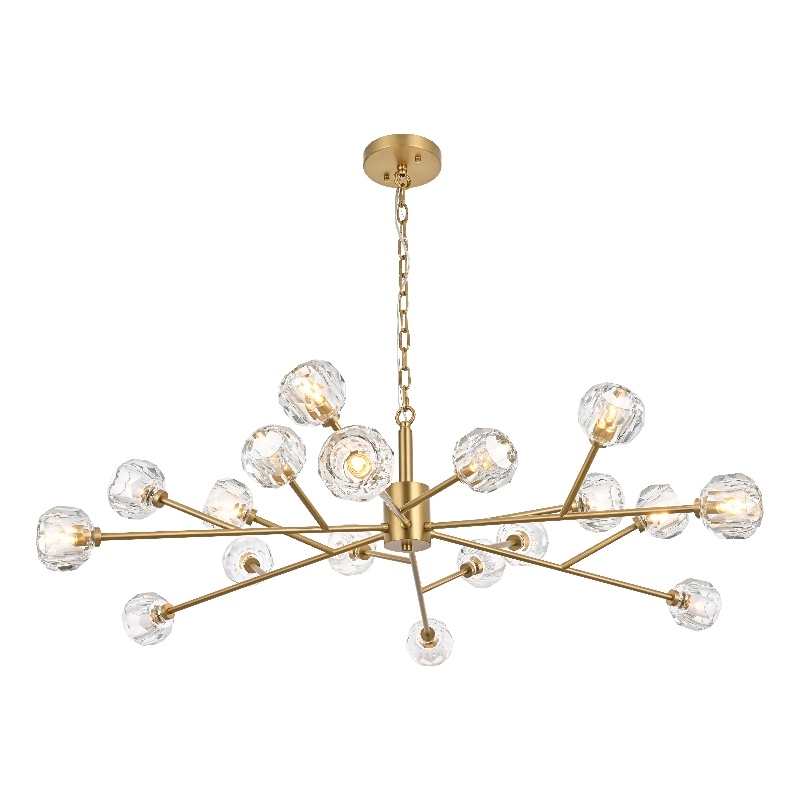 Elegant Lighting Graham 18-Light Modern Crystal/Iron Pendant in Gold