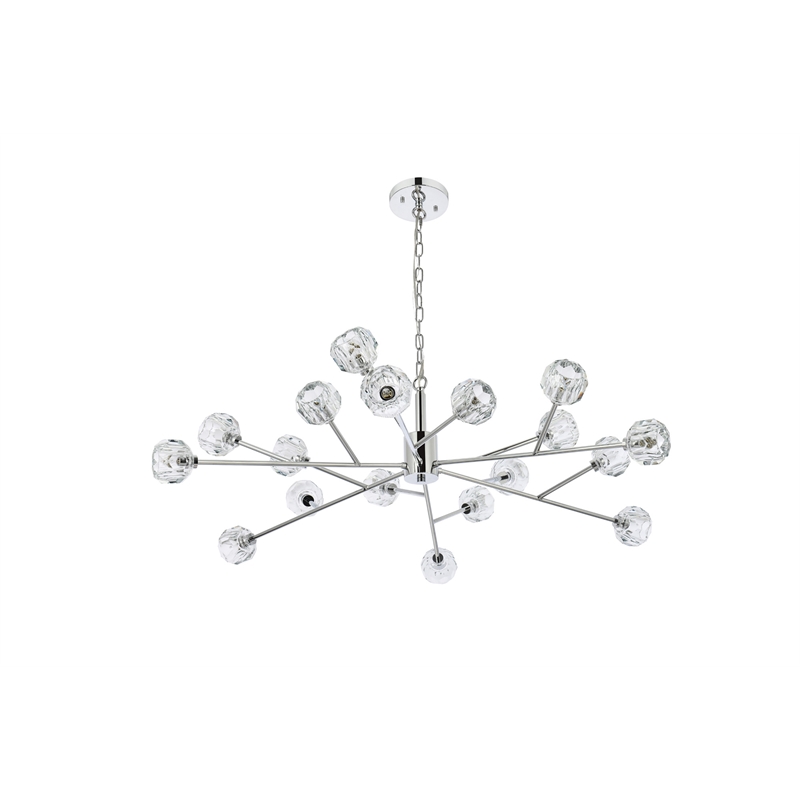 Elegant Lighting Graham 18-Light Modern Crystal Pendant in Chrome
